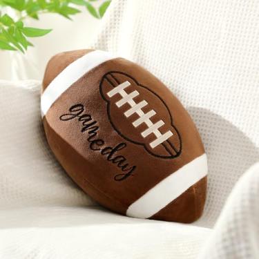Imagem de Yousoontic Almofada de pelúcia de rúgbi, 29 cm, macia, durável, para decoração de quarto, almofadas fofas em forma de futebol para quarto, berçário, bola esportiva macia