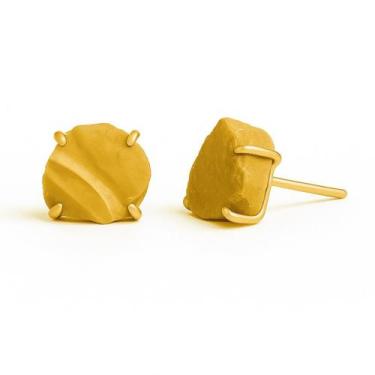 Imagem de Brinco Tarraxa Mocaíta - Cristal Natural, Banho Ouro 18k