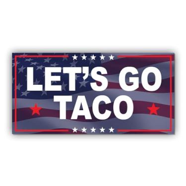 Imagem de Adesivo magnético Sutil Let's Go Taco Anti Engraçado Esquerda Feminista Justiça Social Direitos Humanos Bandeira dos EUA Ímã para Para-choques, Geladeira, Porta de Cruzeiro, Carro, Caminhão 19 x 9,5
