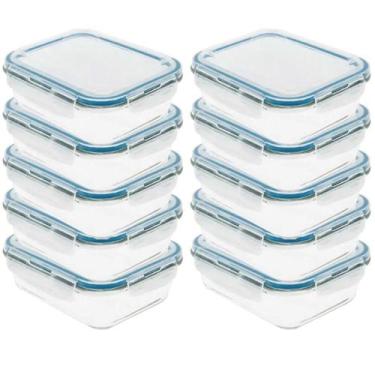 Imagem de Kit 12 Pote de Vidro com Tampa Hermética 640ml 17,5x13x5,6 - Bene Casa