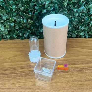 Imagem de Kit Festa 60 Lembrancinhas Acrícilico Caixinhas Cofrinhos e Garrafinhas - Fala Comigo (Branco)