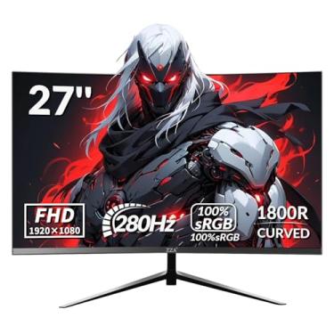 Imagem de ZZA Monitor Curvo Para Jogos De 27", Com Suporte A 240 Hz, Até 280 Fhd 1920 X 1080, Três Engastes Estreitos, Computador Freesync Premium - Melhor Experiência Jogo
