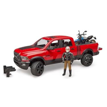 Imagem de bruder 02502 - RAM 2500 Power Wagon com Ducati Desert Sled e motorista, veículo todo-o-terreno, jipe, moto, veículo