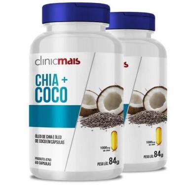 Imagem de Kit 2 Óleo De Chia + Óleo De Coco 1G Clinicmais 60 Cápsulas
