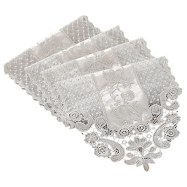 Imagem de Cachecol de mesa retangular bordado de renda para casamento 30 x 150 cm