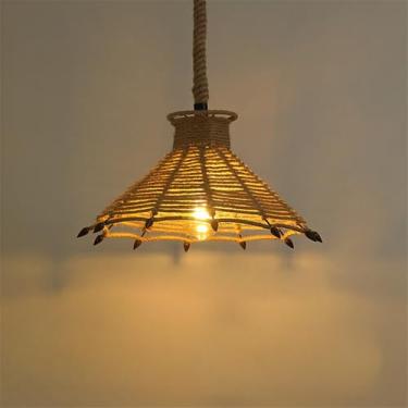 Imagem de OUFULA Contemporâneo Corda de Cânhamo Restaurante Lâmpada Pendente Estilo Industrial Retro Internet Café Bar Quarto Roupa Loja Balcão Bar Candelabro (P D45CM)