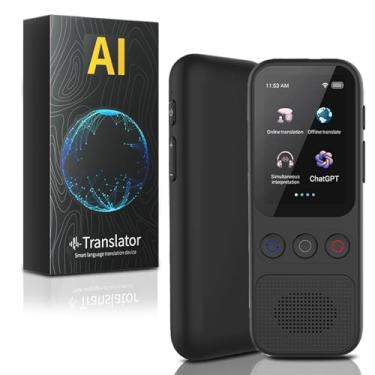 Imagem de Dispositivo tradutor de idiomas, tradutor de idioma bidirecional em tempo real em 138 idiomas, online/offline/tradução de voz, tradutor instantâneo portátil para negócios, estudo e viagens