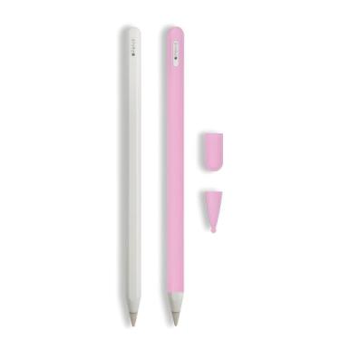 Imagem de siduater Capa de silicone para Apple Pencil Pro e Apple Pencil 2ª geração, capa leve para caneta, acessórios de proteção macia para iPad Pencil Grip com 2 capas de ponta, rosa