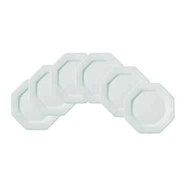 Imagem de Estojo com 6 Pratos Rasos em Porcelana- Modelo Octogonal Prisma - Branca - fabricado pela Porcelana Schmidt