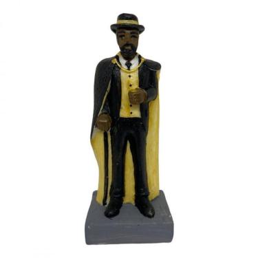 Imagem de Escultura Exu Cartola Capa Preta E Dourado 10,50 Cm Resina