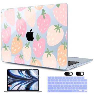Imagem de MEEgoodo Capa para MacBook Air M4/M3/M2 13,6 polegadas 2025 2024 2022, serve para o modelo A3240 A3113 A2681, compatível com MacBook Air de 13 polegadas, capa rígida para laptop com capa de teclado