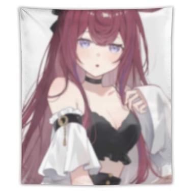 Imagem de LIEGBMEU Tapeçaria sexy de anime menina 127 x 152 cm arte de colcha de parede decoração de tapeçaria caprichosa AF175