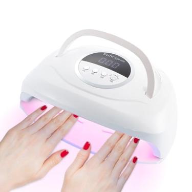 Imagem de Lâmpada de unhas LED UV de 320 W, luz profissional para secador de unhas UV com 84 peças de contas de LED, sensor automático de 4 configurações de temporizador, esmalte de gel portátil para salão de