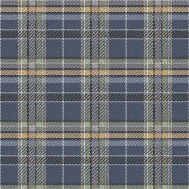 Imagem de Papel de Parede Botany House Xadrez Azul 15579