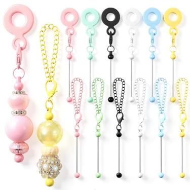 Imagem de Sayglossy Kit de pingentes de copo com contas de 12 peças compatível com pingente Stanley com contas para decoração de canudo e alça de copo, acessórios de arame para 30 joias de garrafa de água de