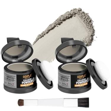 Imagem de Lockmio Pó de cobertura de raiz para mulheres - Pó de linha do cabelo cinza claro para manchas carecas, sobrancelhas, linha de barba, fibras de cabelo loiro claro para queda de cabelo, sombra em pó