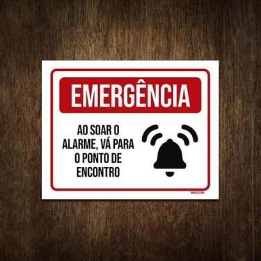 Imagem de Placa Sinalização - Emergência Alarme Ponto Encontro 36X46 - Sinalizo