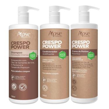 Imagem de Kit Apse Crespo Shampoo Condicionador Creme de Pentear 1l