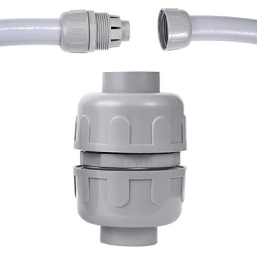 Imagem de Aandxmok (1 peça) Conector NPT 2.5 cm líquido direito, conduíte flexível de PVC, conector de extremidade dupla, reto de 180 graus, conector de conduíte bidirecional, acessórios de conduíte elétrico