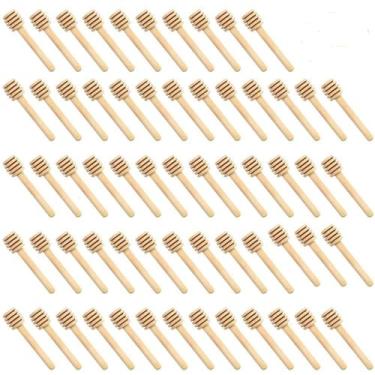 Imagem de Palitos de madeira Honey Dipper WEFOO 100 unidades de 8,5 cm para fras