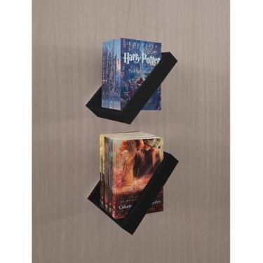 Imagem de Prateleira Porta Livros Suporte Estante Nicho Decorativo Parede 2 Peça