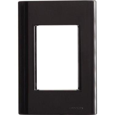 Imagem de Placa 3 Postos 4x2 Tramontina Giz Preta Sem Suporte Tramontina