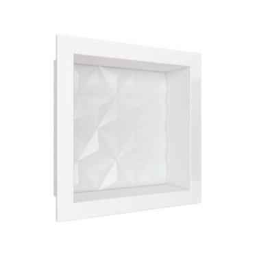 Imagem de Nicho Texturizado Marmore Sintético Cozimax - 30x30cm - Branco