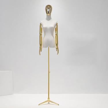 Imagem de Manequim Feminino Com Braços, Torso De Manequim Ajustável, Suporte De Manequim De Rotação De Cabeça Com Base De Metal Para Vestiário De Loja, Prateleira De Exib, Black Triangle B