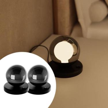 Imagem de Kit 2 Abajur Luminárias De Mesa Moderno dama Alumínio com Globo vidro 