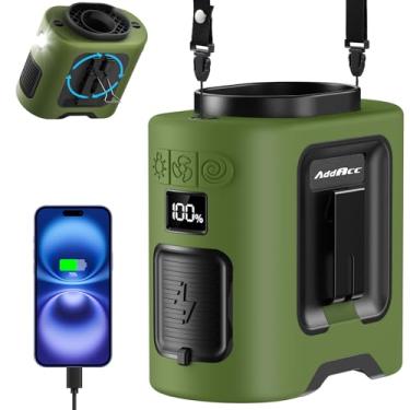 Imagem de Ventilador de cintura portátil, fluxo de ar forte de 15.000 RPM, ventilador recarregável de cinto com 5 velocidades e lanterna, operado por bateria 67 horas, ventilador de camisa pessoal com mãos