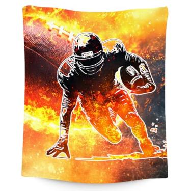 Imagem de Cobertor de futebol infantil para meninos, 101,6 cm x 127 cm, macio, felpudo e aconchegante, para sofá, ideias de presentes de equipe