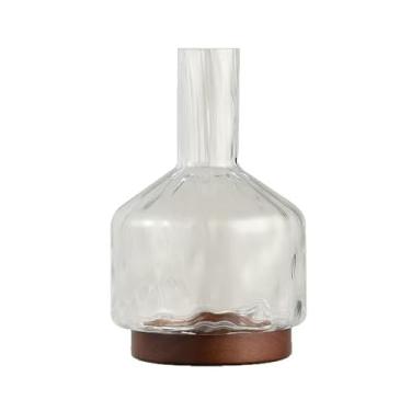 Imagem de Vaso de vidro grande para decoração, vaso decorativo de casa de fazenda transparente de 24 cm, jarro de vidro com balão redondo para mesa de café, lareira, cornija, entrada, sala de estar, quarto