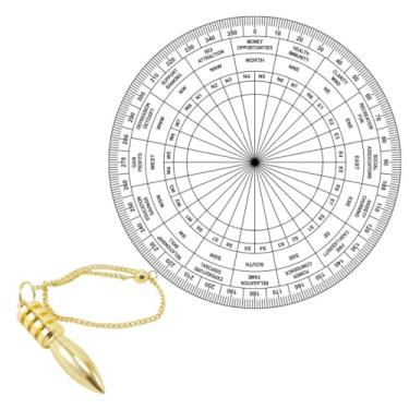 Imagem de TREE MAISON CORONATING HOMES Vastu Chakra Shakti acrílico | 18 cm | Pêndulo de latão (pêndulo sortido) | Com 45 Devtas, 16 atributos | Tabela de saúde | Rajas, Sattav, Tamas para remédio vaastu