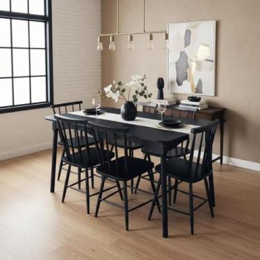 Imagem de Jogo de Jantar Colonial Brisa Mesa 137X80 cm Preta + 06 Cadeiras Preta