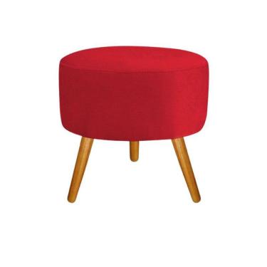 Imagem de Puff decoração redondo vermelho 35 cm de altura infantil