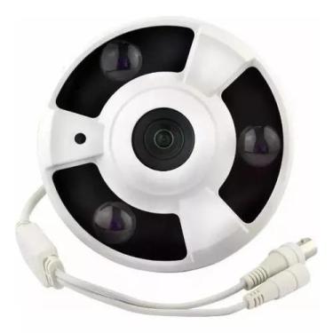 Imagem de Câmera de Segurança Dome Full HD Fisheye 1.8mm com 6 LEDs e Visão Notu