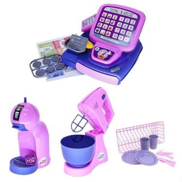 Imagem de Kit Prato Copo Expresso Cafeteira Bolo Brinquedo Menina 25P