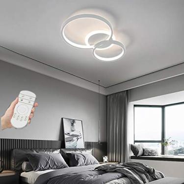 Imagem de Luminária de teto LED moderna, anel redondo, iluminação regulável, luminária de teto com controle remoto, abajur de acrílico, design, lustres, sala de jantar, sala de estar, escritório, cozi