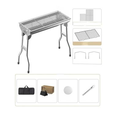 Imagem de churrasqueira Fogão de churrasco diário doméstico, aço inoxidável, dobrável, portátil, grelha carbono, rack ao ar livre