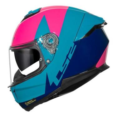 Imagem de Capacete LS2 FF808 Stream II Thunderbiz Navy Azul e Rosa, 58