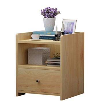 Imagem de Mesa lateral moderna para sala de estar, mesa de cabeceira, mesa de cabeceira com prateleira de armazenamento para quarto de cama