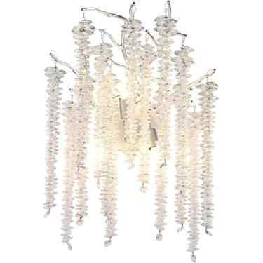 Imagem de Scoe De Parede De Cristal Moderno, Brah De Árvore De Cristal Com Borla Longa, Luminária De Parede Para Quarto, Sala De Estar, Sala De Jantar, Banheiro, Corredor, Silver