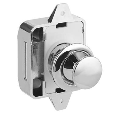 Imagem de Cryfokt Fechadura Com Botão de Pressão, Fechadura Com Botão de Pressão para Móveis, Hardware Rv, Prata para Gavetas de Móveis para Barco, Armário para Iate