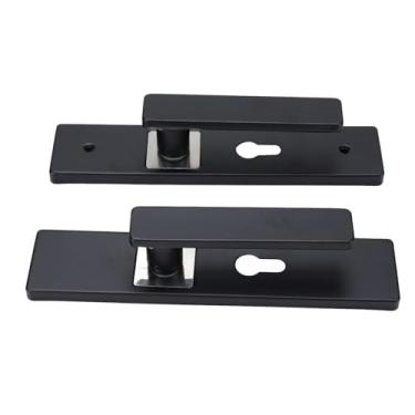 Imagem de FTVOGUE Conjunto de Alavanca de Porta Fechadura de Porta Interna Fechadura de Engenharia de Liga de Alumínio Com Entrada Com Chave para Armário de Corredor (Preto Prata)