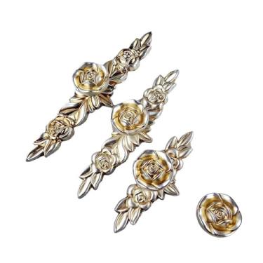 Imagem de Puxador para móveis ferragens armários de cozinha gaveta gaveta guarda-roupa armário alça vintage 2 peças (102 mm)