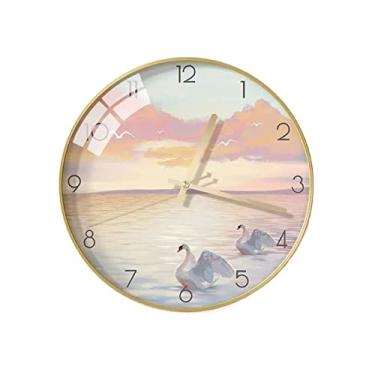 Imagem de WYUYIWH Relógios de parede para decoração de sala de estar 12 polegadas moderno, minimalista, relógio elegante sala de estar sala de jantar relógio de parede decoração silenciosa relógios de parede