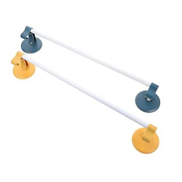 Imagem de Suporte de parede 2 peças Toalheiro adesivo barra de toalha de ferro moderno suporte de toalha de banho montado na parede cabide resistente para banheiro cozinha maçaneta de porta corrimãos metal C