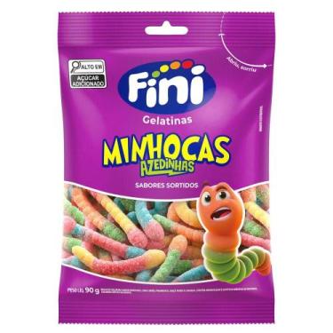 Imagem de Bala Minhocas Citrica 90g Fini, 1 unidade, Morango, limão, framboesa, 