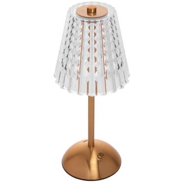 Imagem de Luminária Plástica de Mesa USB LED C/3 Tons de Iluminação Leumina Dourada 30x12,5cm Wolff