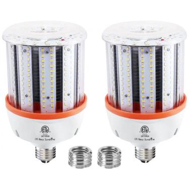 Imagem de Lâmpada LED Corn 80W CA New Sunshine (2 un), 12.000 lúmens, 5000K daylight, base E26/E39, super brilhante, para galpão, garagem